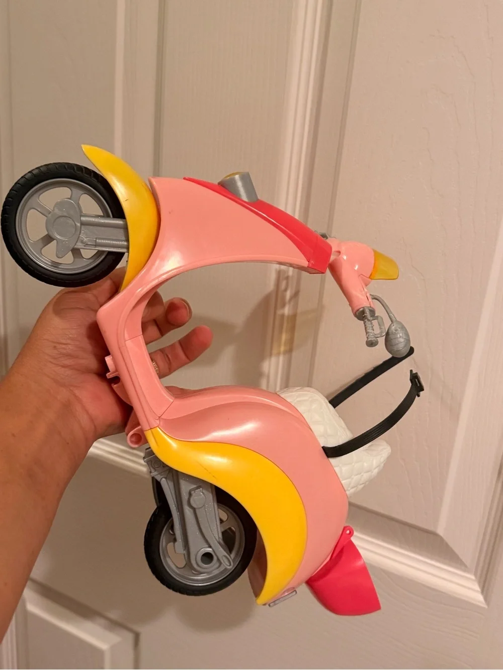 Barbie Pink and Yellow Scooter Moped Vehicle Toy - Mattel Original  Pink and Yel